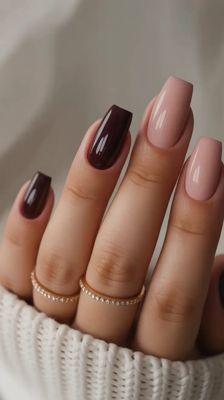 Dip Nail Ideas Deep Wine Drama
