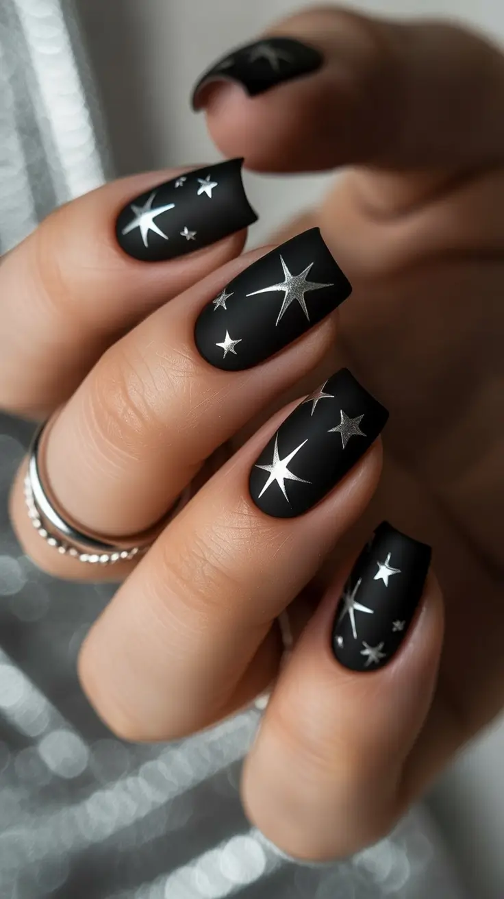 easy christmas nails Midnight Star Magic