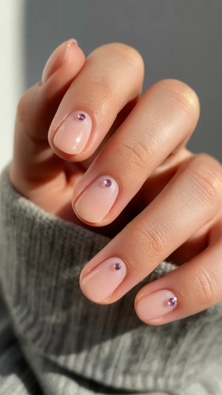 easy christmas nails Single Gem Chic