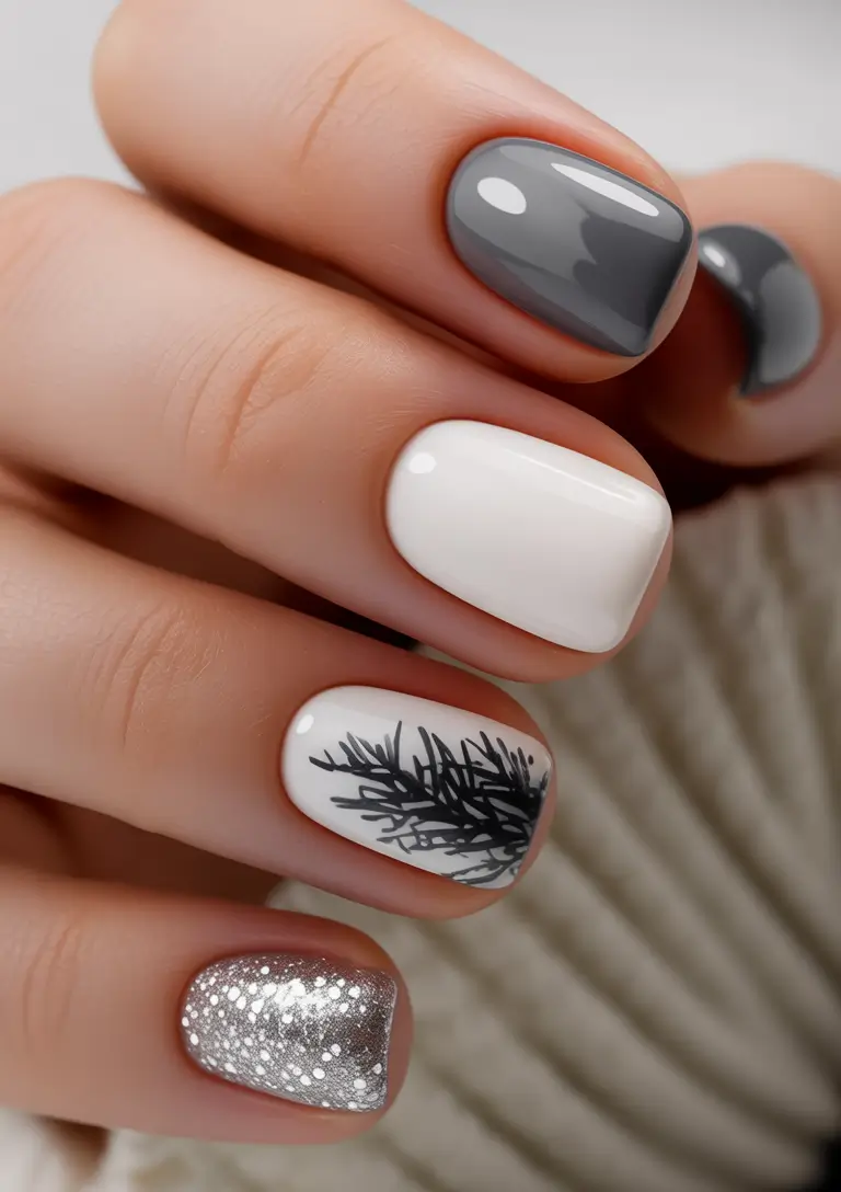 easy christmas nails Frosted Pine Chic