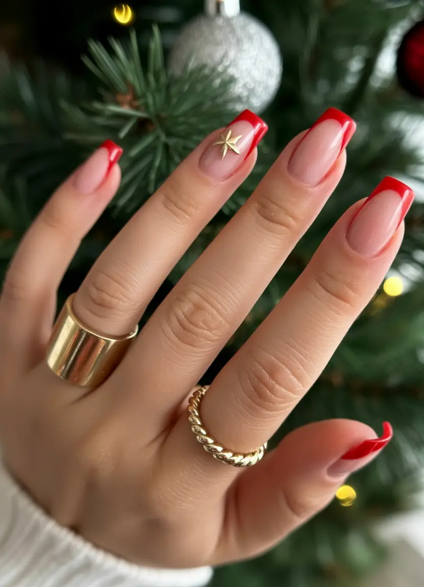easy christmas nails Red-Tipped Magic