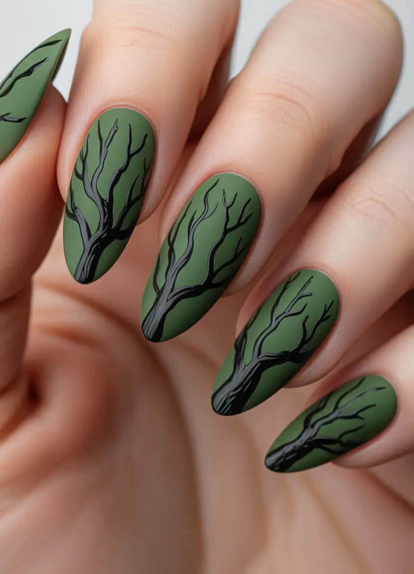green christmas nails Enchanted Forest Matte