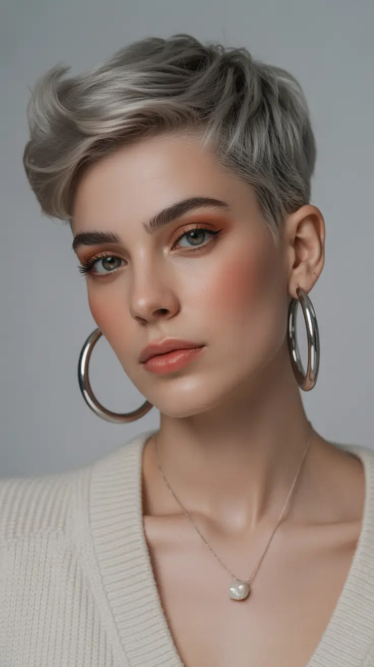 hair colors for soft winter Polished Silver Pixie