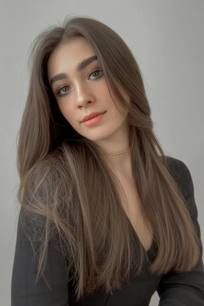 hair colors for soft winter Cool Chestnut Sleek