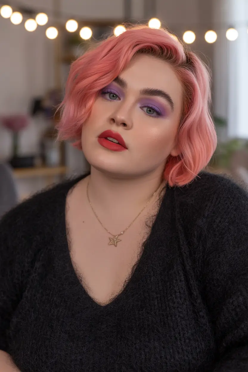 hair colors for soft winter Soft Rose Quartz Bob