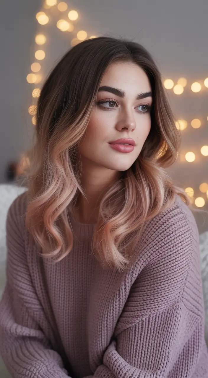 hair colors for soft winter Rosewood Glow Balayage