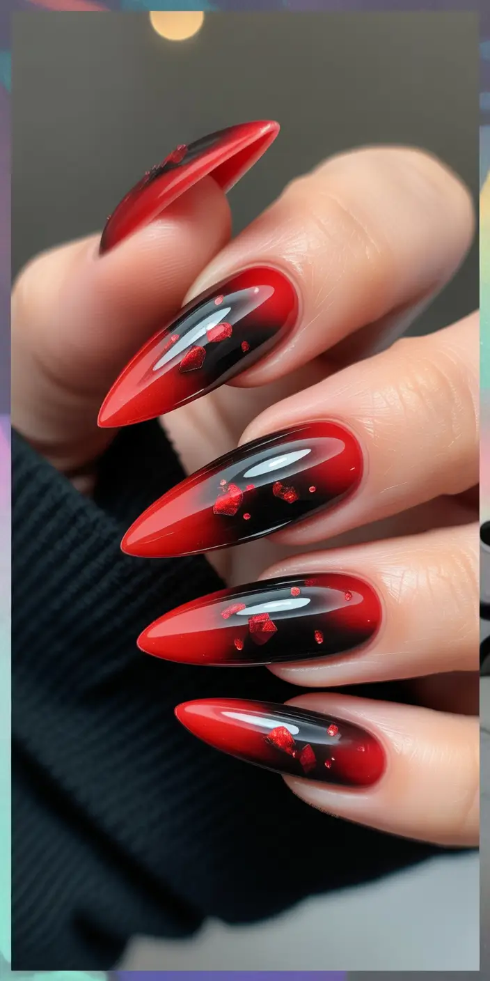 long winter nails Velvet Ember Ombre