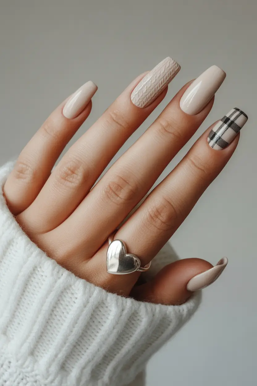long winter nails Cozy Knit Beige