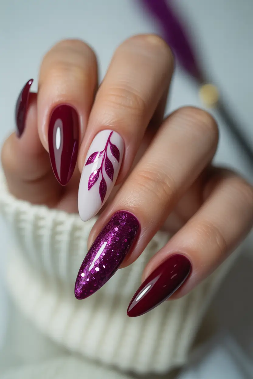 long winter nails Berry Frost Shine