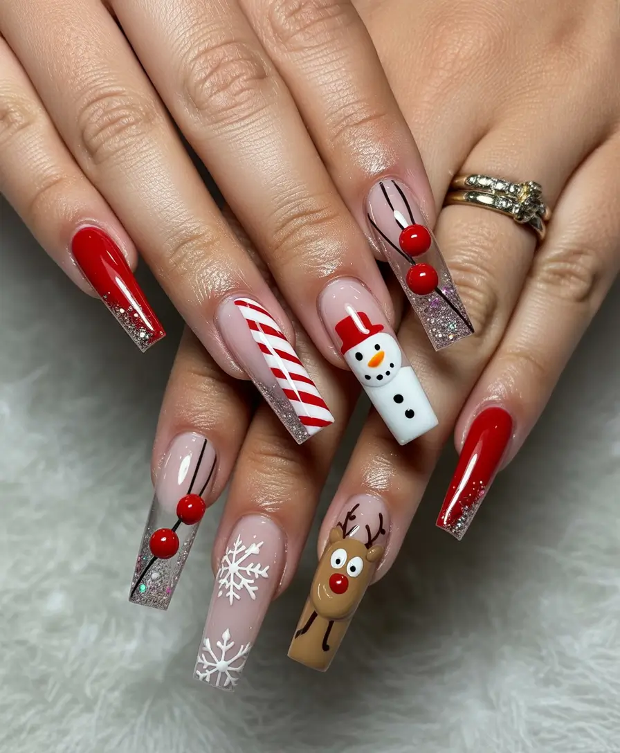 long winter nails Festive Cheer Combo
