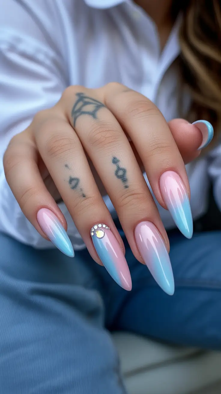 long winter nails Frosted Pastel Dream