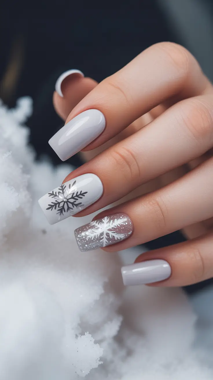 long winter nails Silver Snowfall