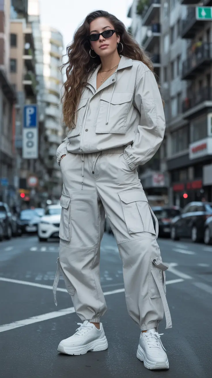 nyc winter outfits Utility Chic in Grey