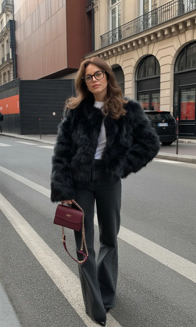nyc winter outfits Chic Fur With a Parisian Twist