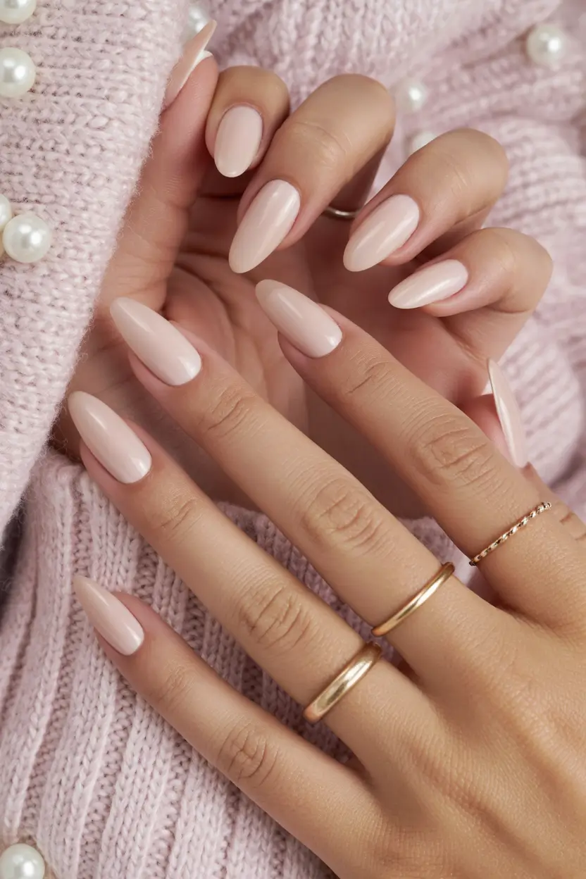 pink christmas nails Soft Nude Elegance