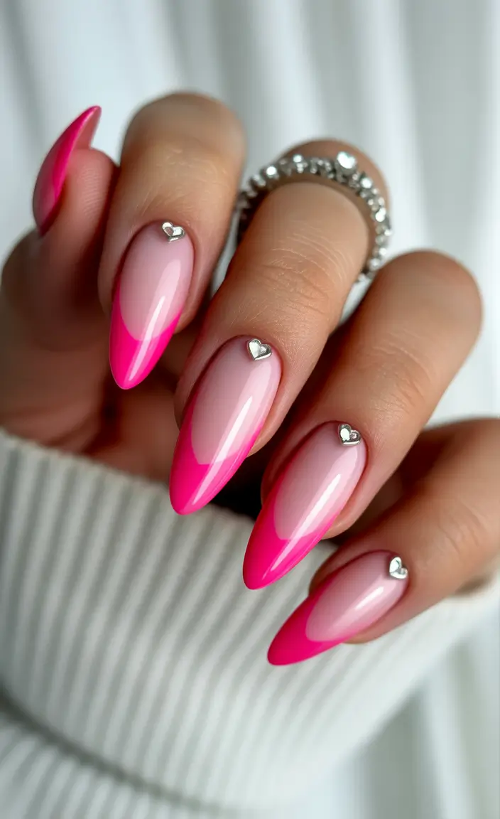 pink christmas nails Hot Pink Glow