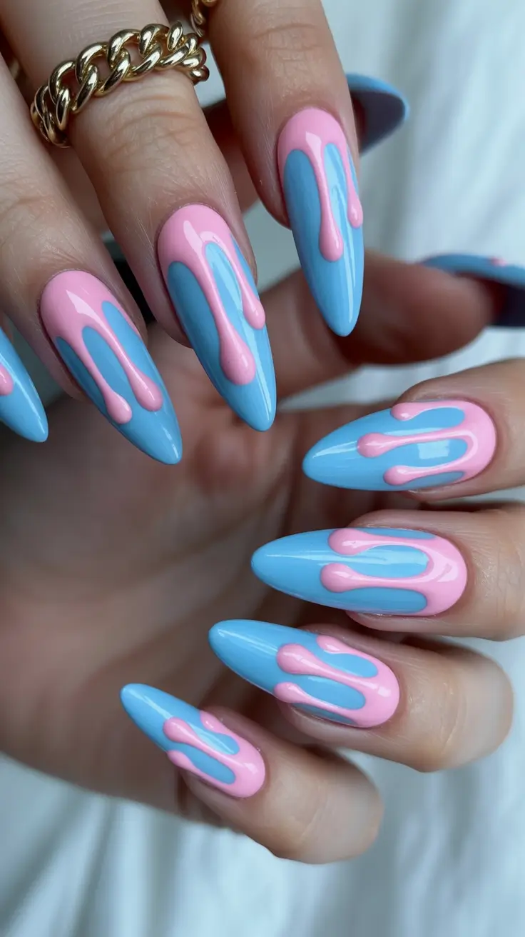 pink winter nails Cotton Candy Melt