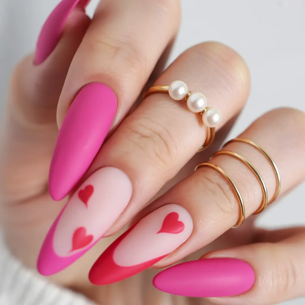 pink winter nails Heartfelt Matte Fuchsia