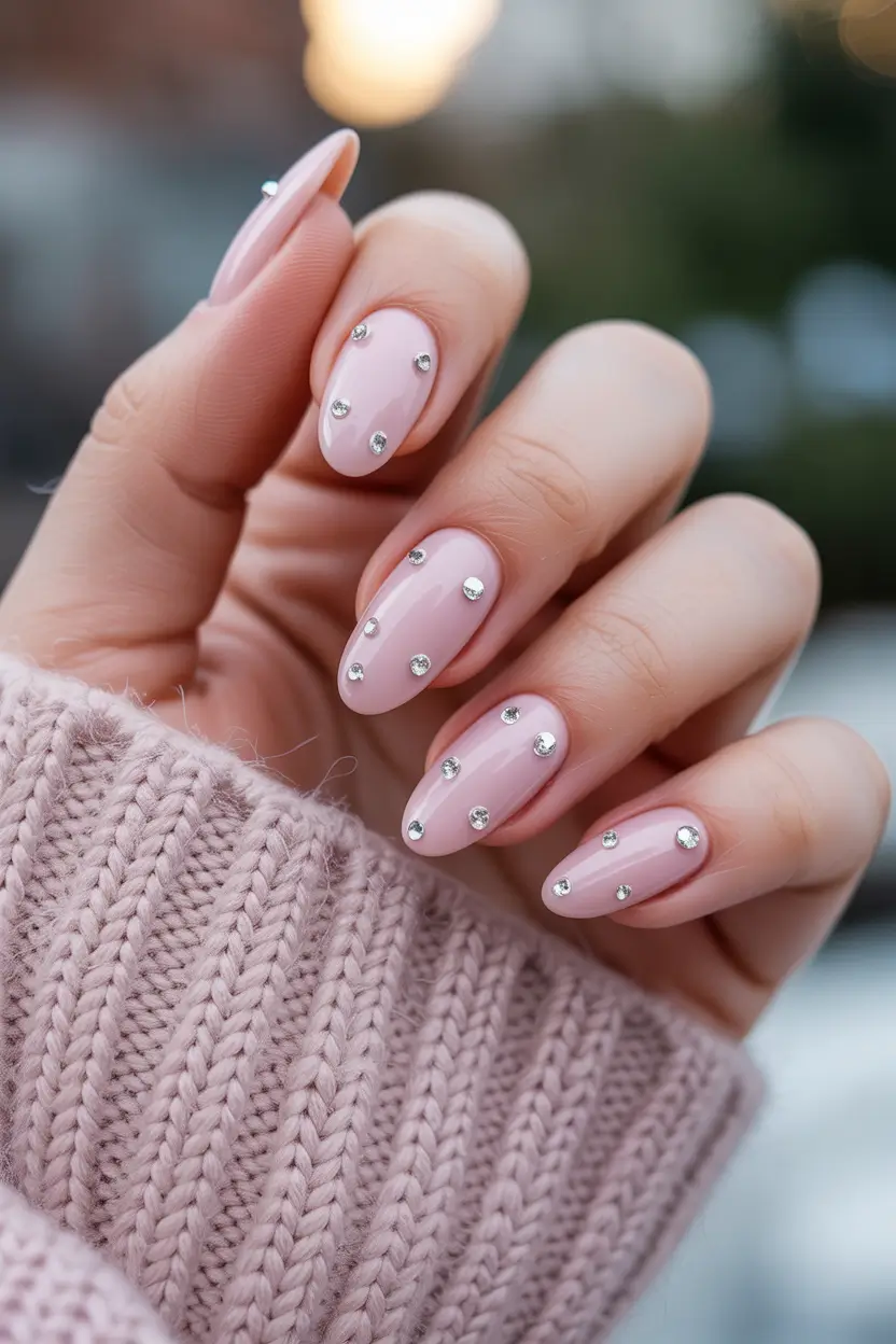 pretty winter nails Crystal Drops - Minimalist Glamour