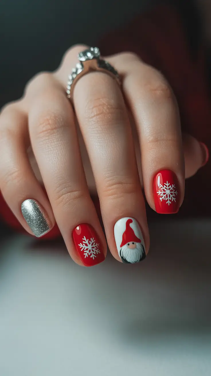 pretty winter nails Santa & Snowflakes - The Ultimate Festive Statement