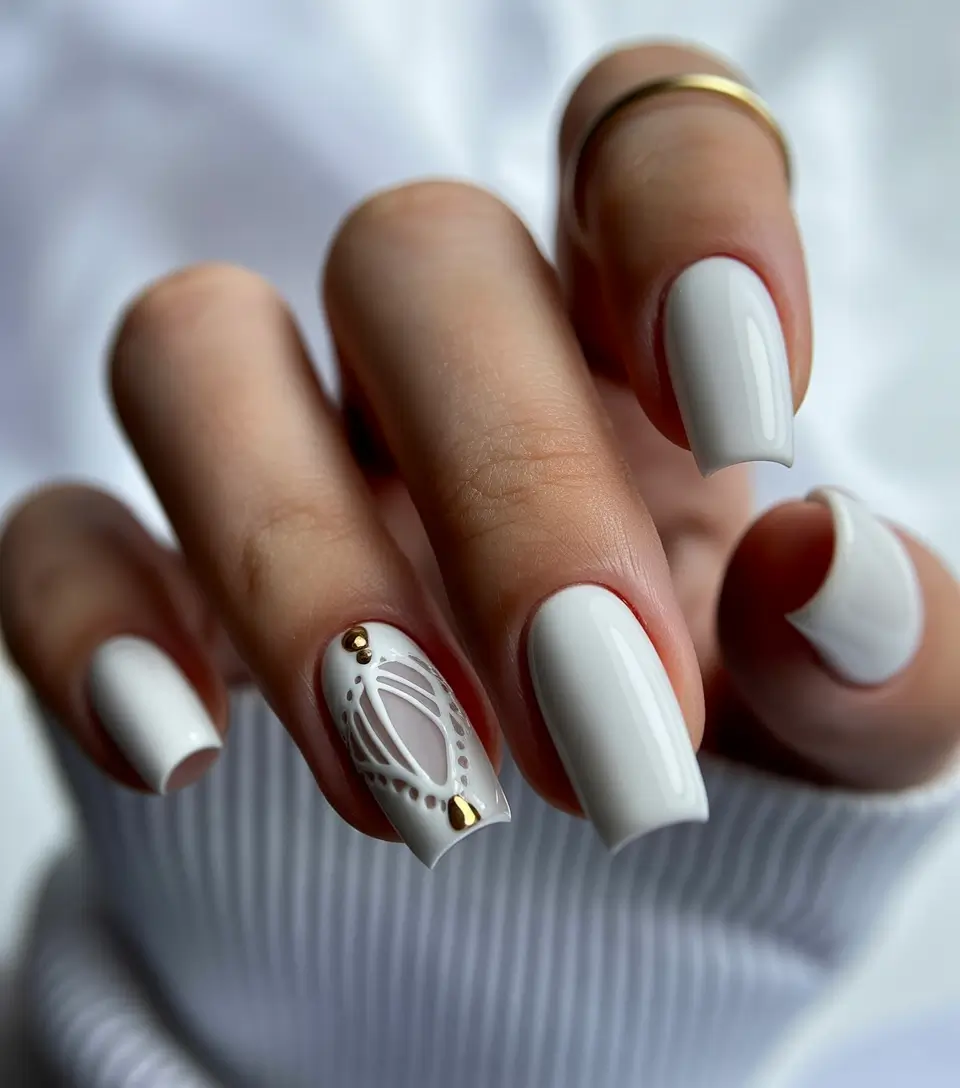pretty winter nails Winter White Opulence