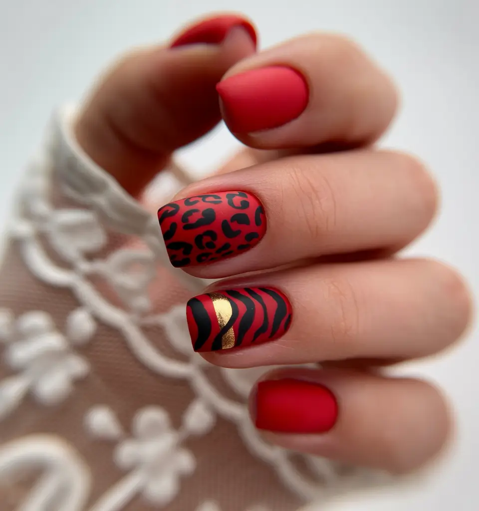 red christmas nails Festive Wild Spirit