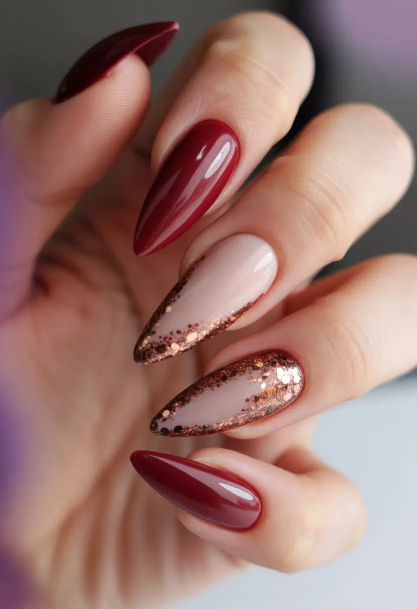 red christmas nails Rosewood Elegance