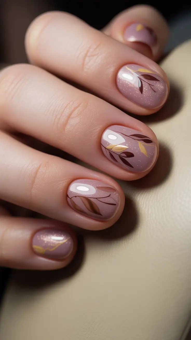 short winter nails Dusty Mauve Botanicals