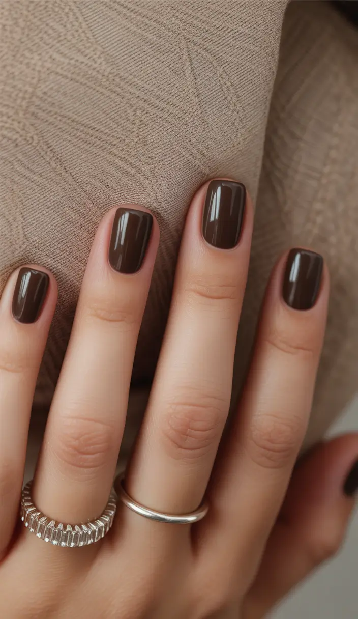 short winter nails Rich Espresso Gloss