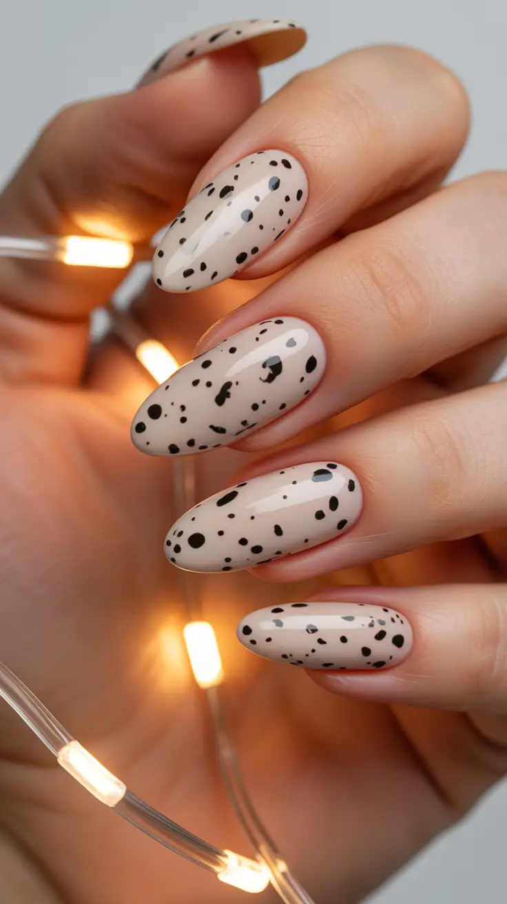 simple christmas nails Cozy Speckled Charm