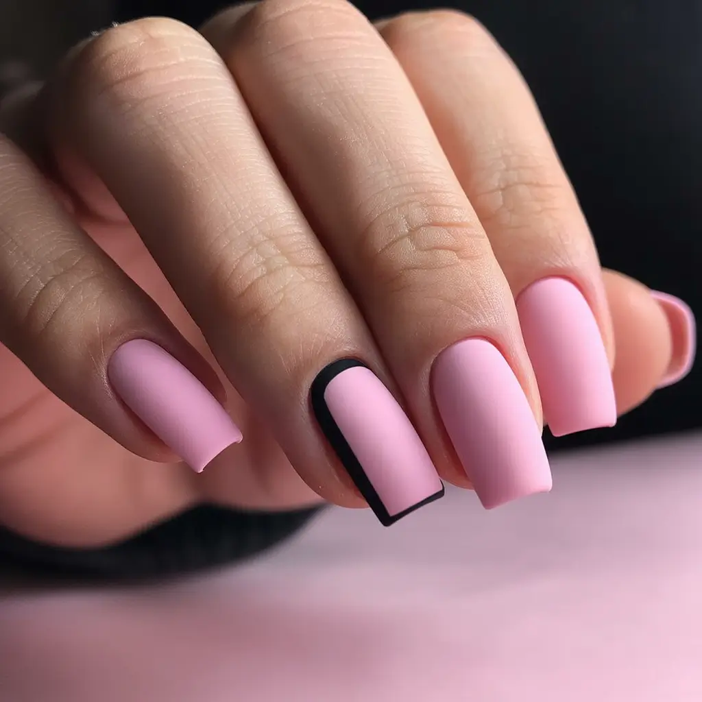 simple christmas nails Chic Matte Pink Pop