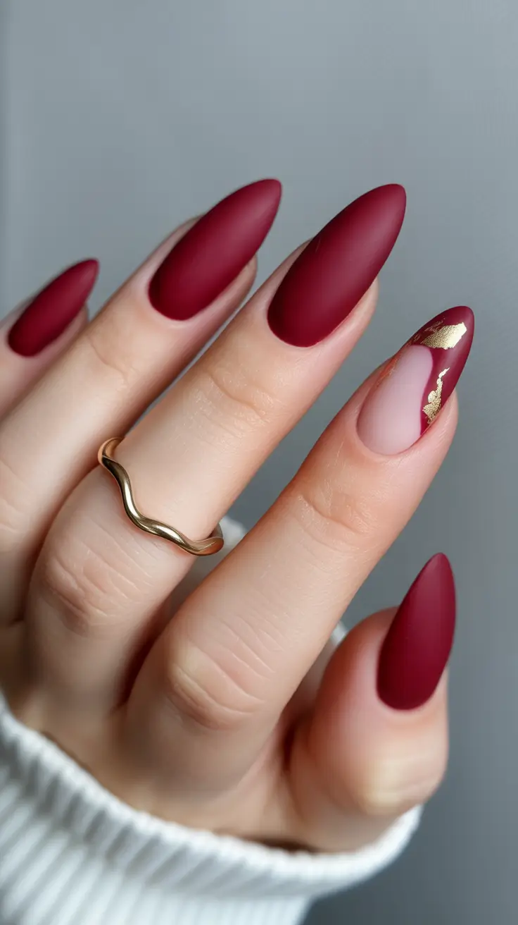 designs almond Velvet Wine with Gold Leaf