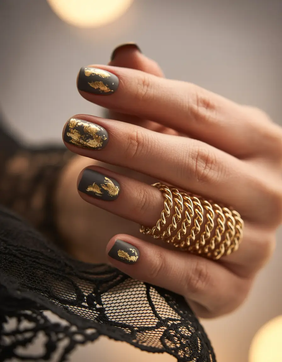 inspo square Velvet Noir with Gold Foil