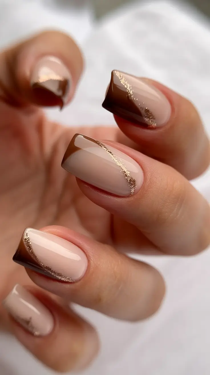 designs short Mocha Frost Tips