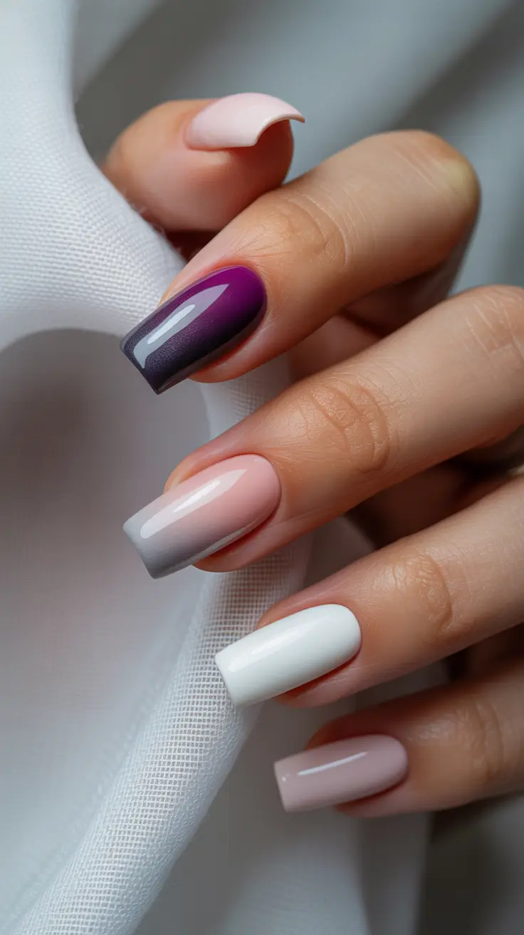 winter acrylic nails Twilight Ombre Dream