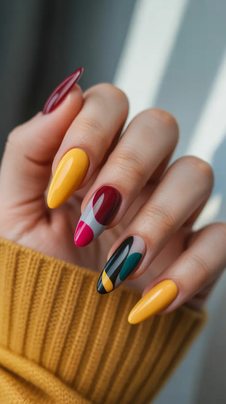 winter almond nails ideas 2025 Frosted Candy Snowflakes