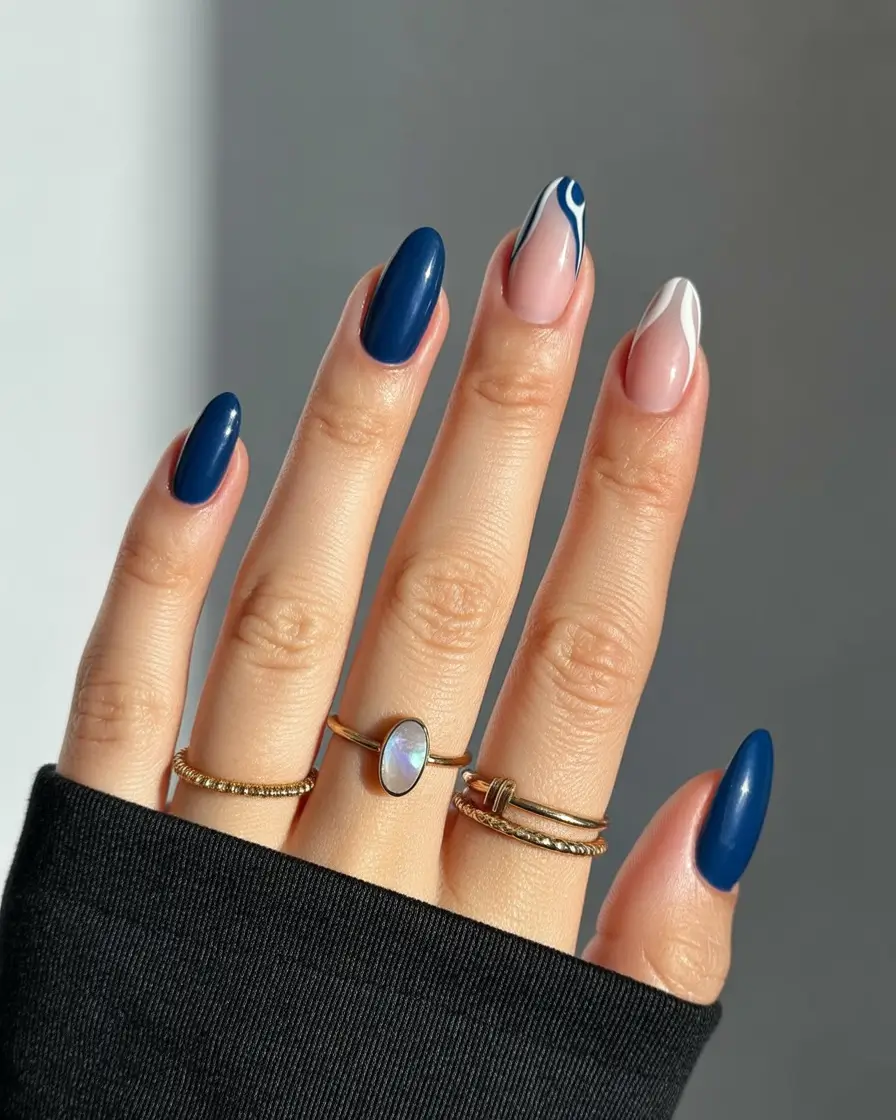 winter almond nails ideas 2025 Frosted Waves