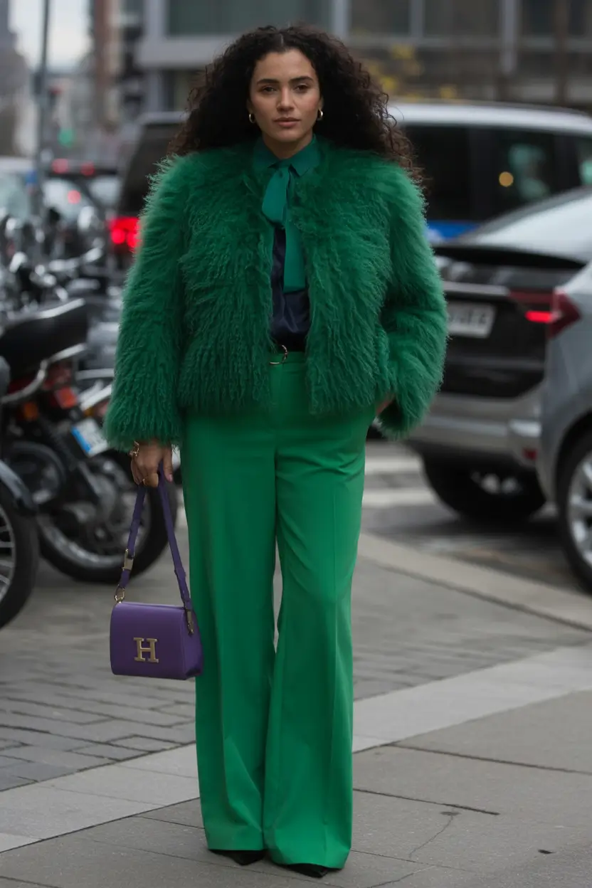 winter birthday outfit Green Power Suit Energy