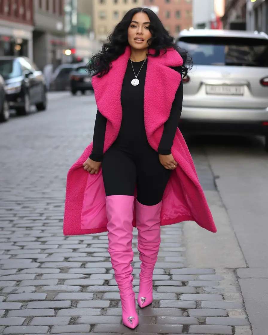 winter birthday outfit Fierce in Hot Pink