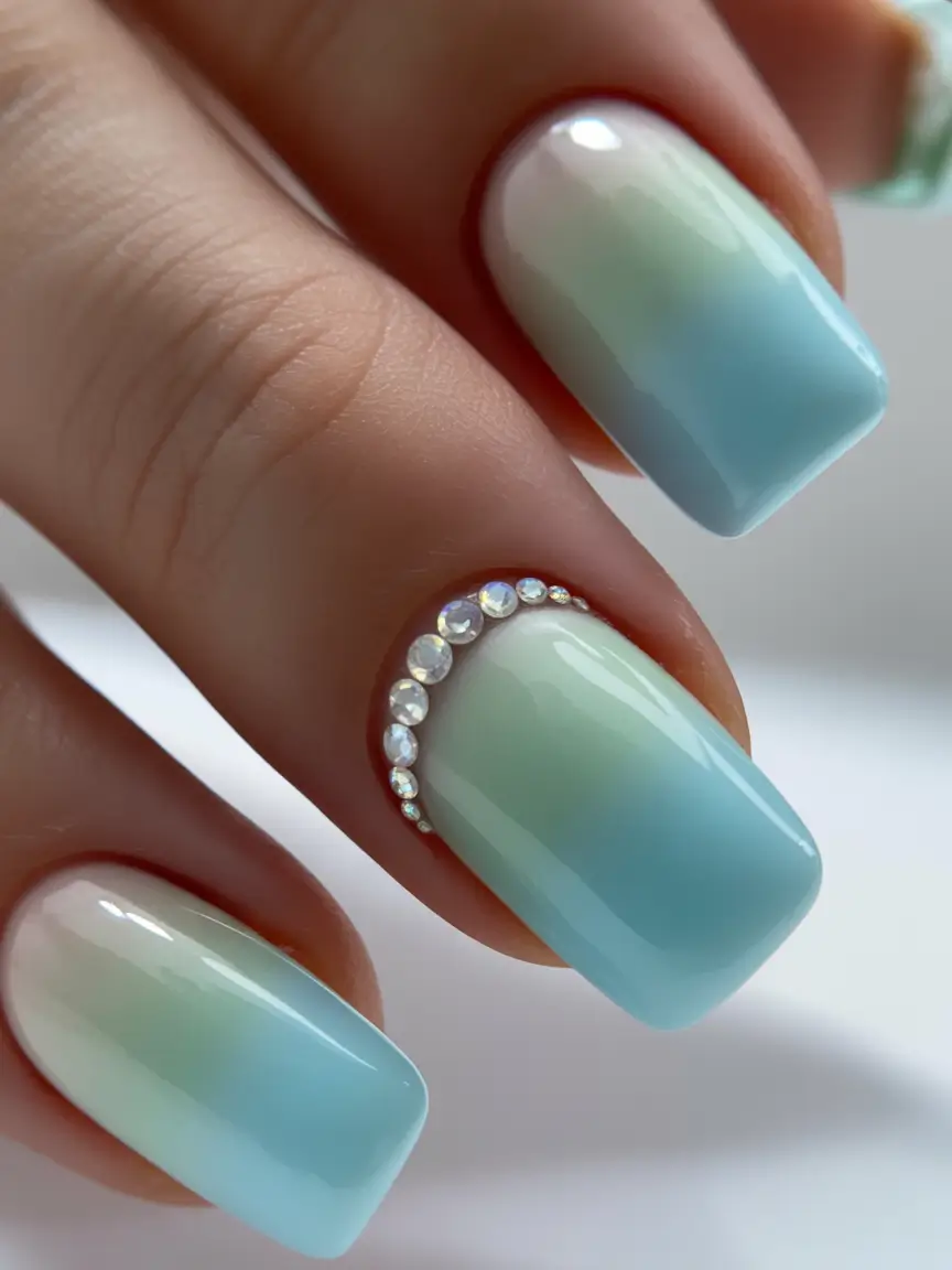 winter nails - new color trends Frosty Ombre Glow