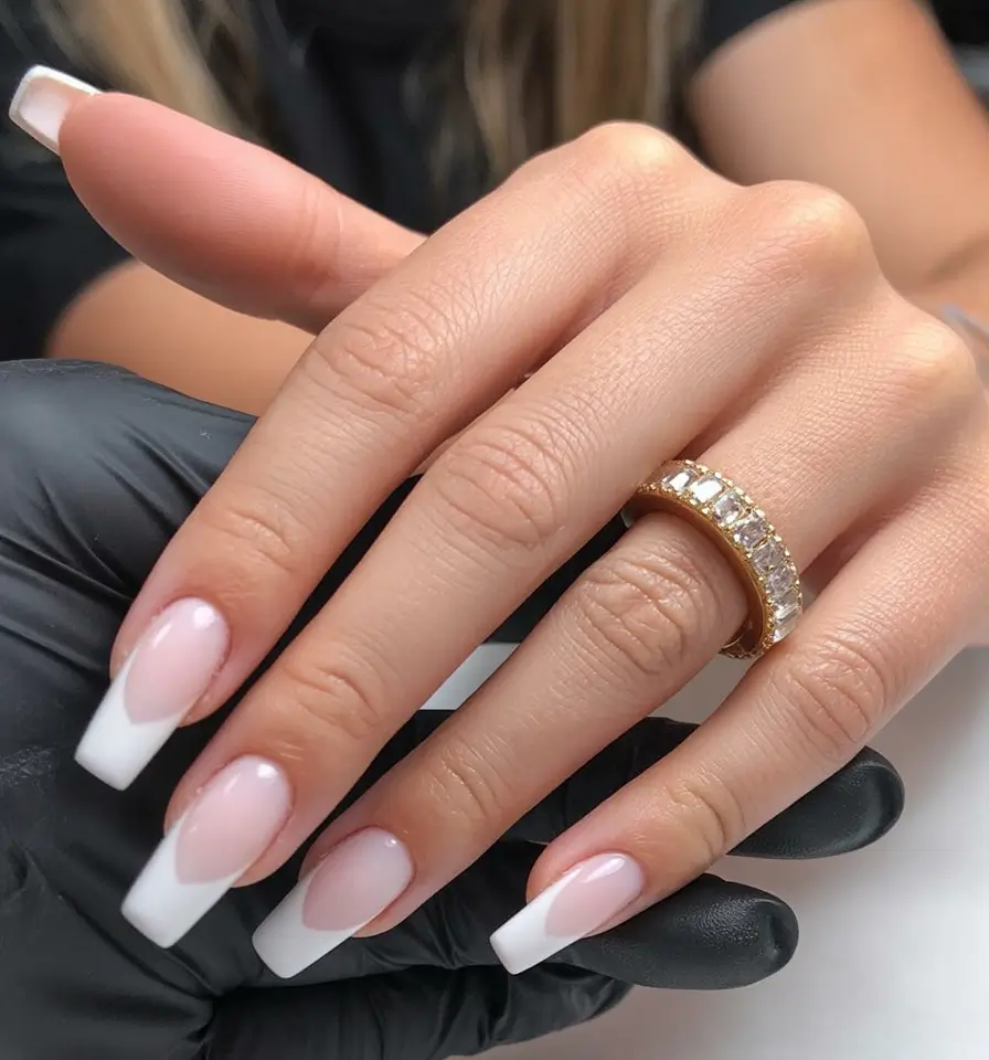winter nails - new color trends Classic French with a Modern Edge