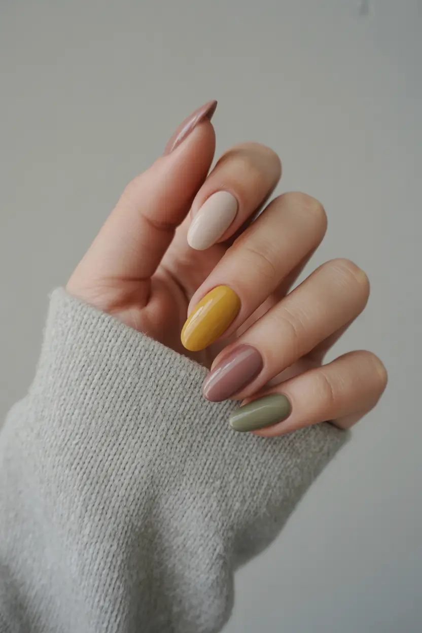 winter nails - new color trends Muted Earthy Palette