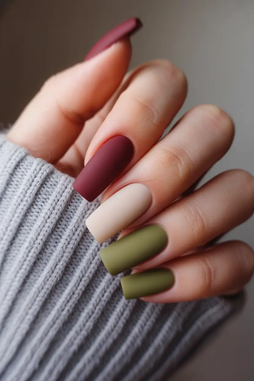 winter nails - new color trends Cozy Matte Neutrals