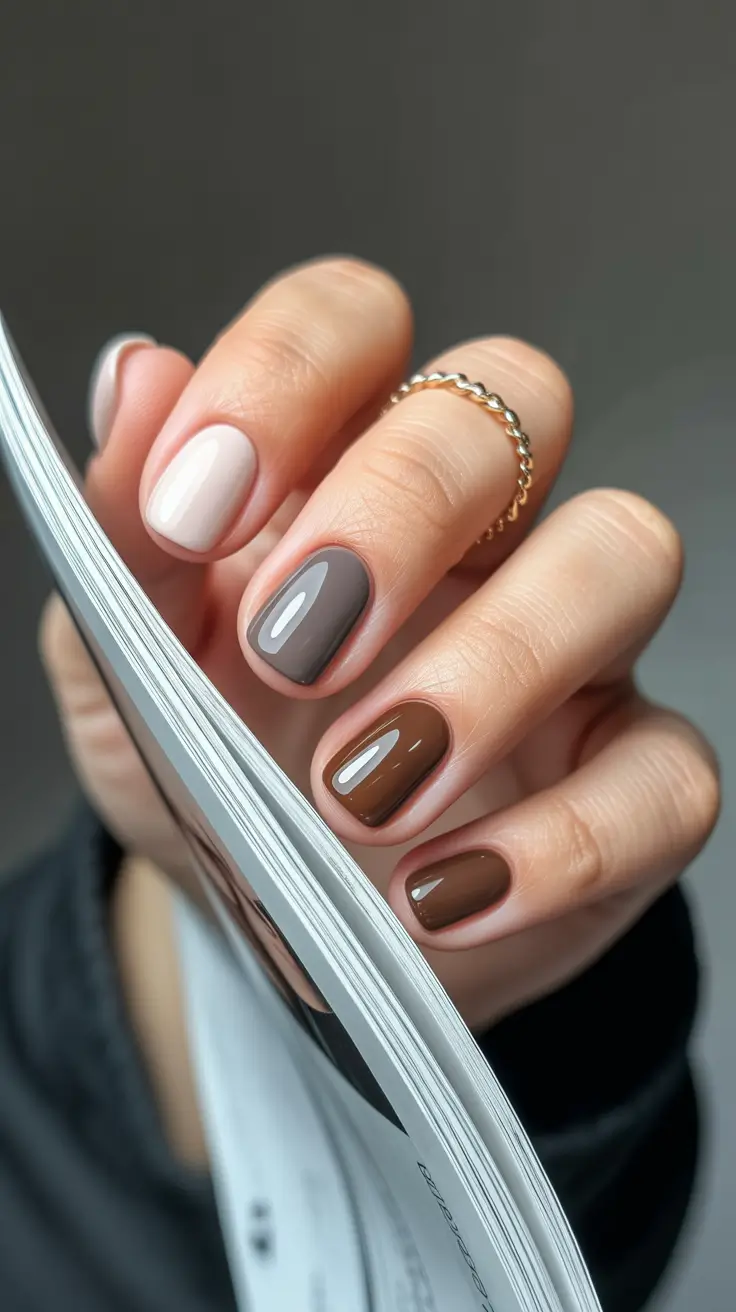 winter nails - new color trends Chocolate Mocha Gradient