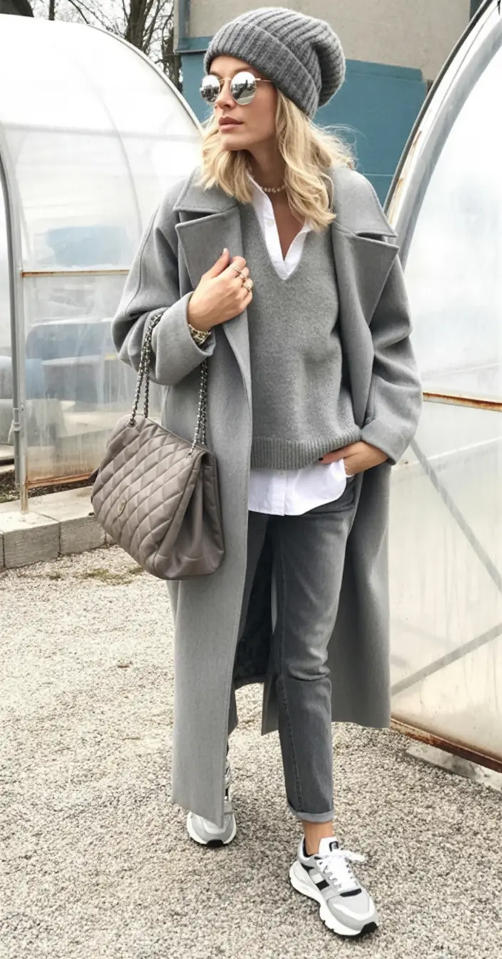 winter fits Layered Greys with Sporty Energy