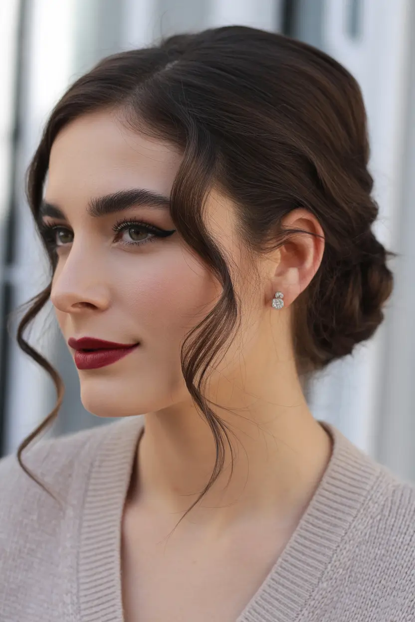 medium-length-Classic-Low-Chignon-with-Soft-Curls