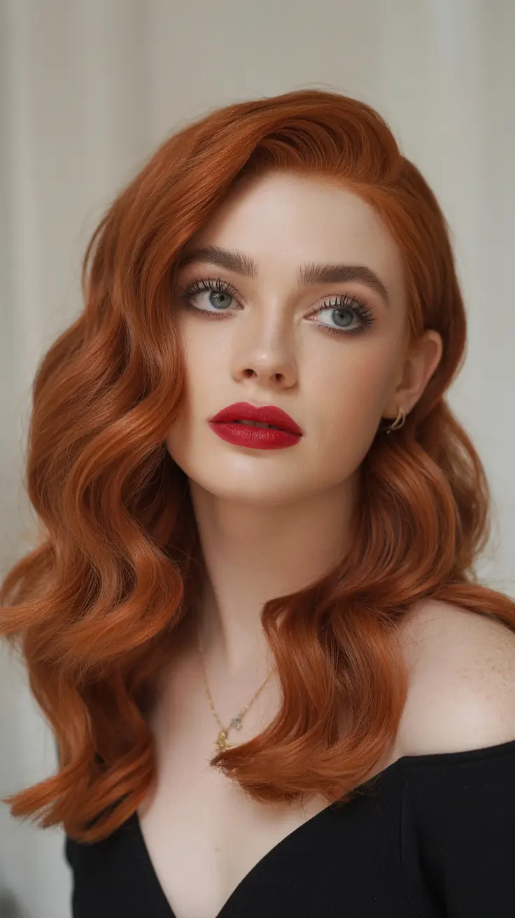 25-winter-formal-hairstyles-ideas-2025-2026-Old-Hollywood-Waves-in-Fiery-Copper
