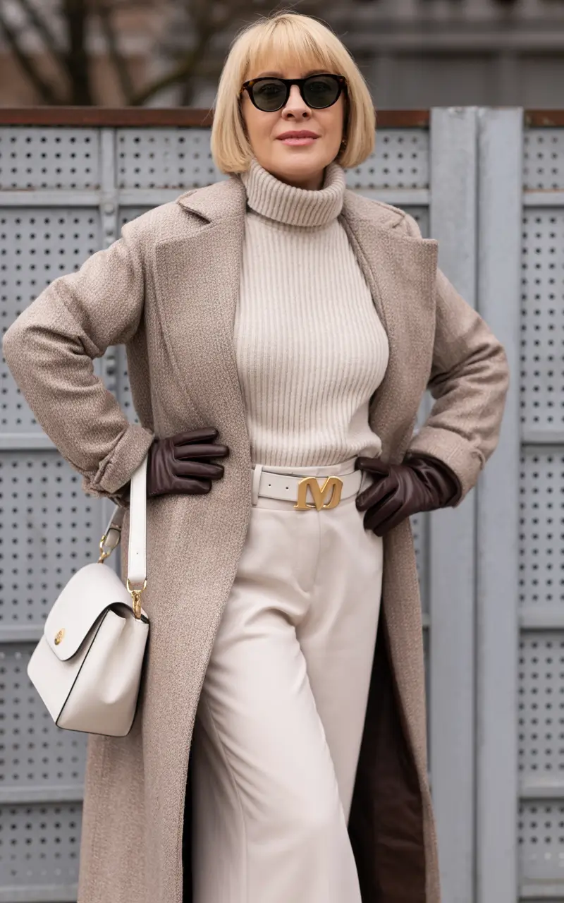 winter going out outfit Polished Taupe Power