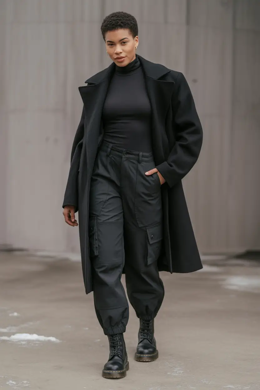winter going out outfit Utility Black for the Bold