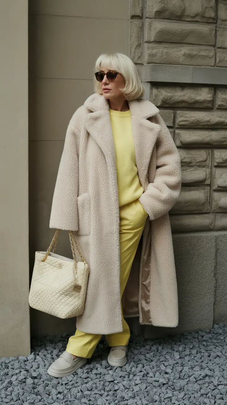 winter going out outfit Playful Pastels & Teddy Coats